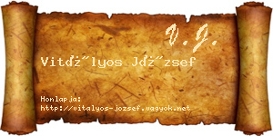 Vitályos József névjegykártya