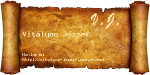 Vitályos József névjegykártya